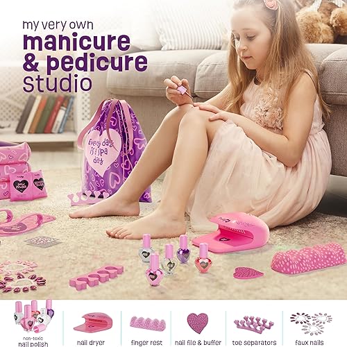 Miniatura 3 de Pretty Me Kit de día de spa para niñas, juego de regalo de manicura y pedicura para niños de 5 a 10 años, regalos para niñas, kits de pies y uñas