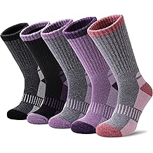 Merino Wool Hiking Socks for Womens Thermal Warm Winter Boot Crew Cushion Cozy Thick Work Gift Socks 5 Pairs