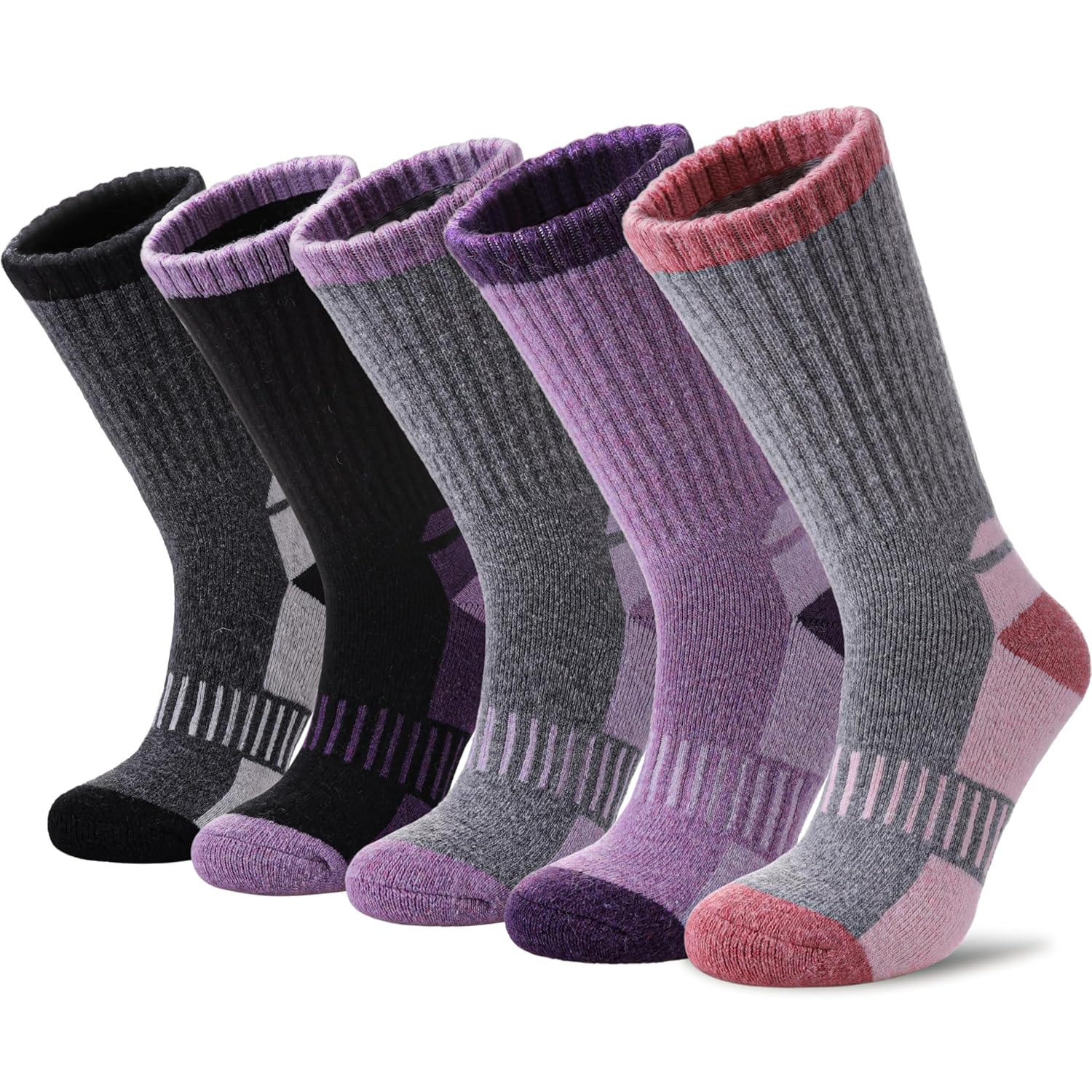 Yebing Merino Wool Hiking Socks for Womens Thermal Warm Winter Boot Crew Cushion Cozy Thick Work Gift Socks