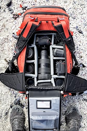 Miniatura 7 de f-stop Ajna - Mochila de cámara de aventura con inserto de engranaje acolchado extraíble para DSLR, al aire libre, viajes, fotografía, Rojo (Magma