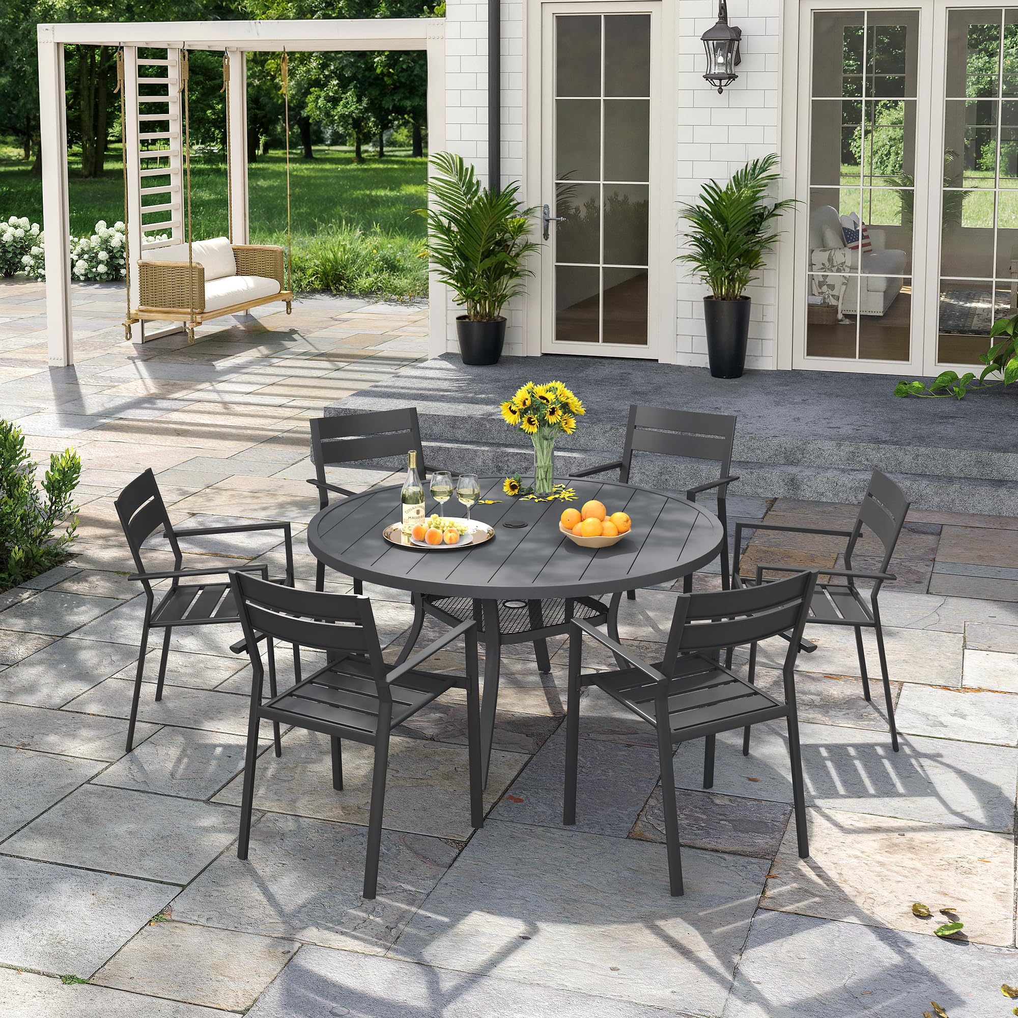 48 Round Outdoor Dining Table Set: Stylish, Durable & Cozy 2 48 Round Outdoor Dining Table Set: Stylish, Durable & Cozy