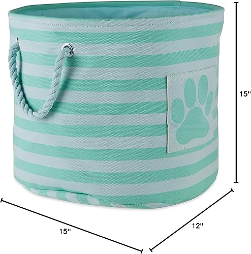 Miniatura 7 de Bone Dry - Colección de almacenamiento para mascotas, canasta a rayas con parche de huella de pata