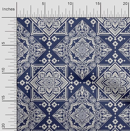 oneOone Terciopelo Azul Marino Tela Bloque Asiático Quilting ...