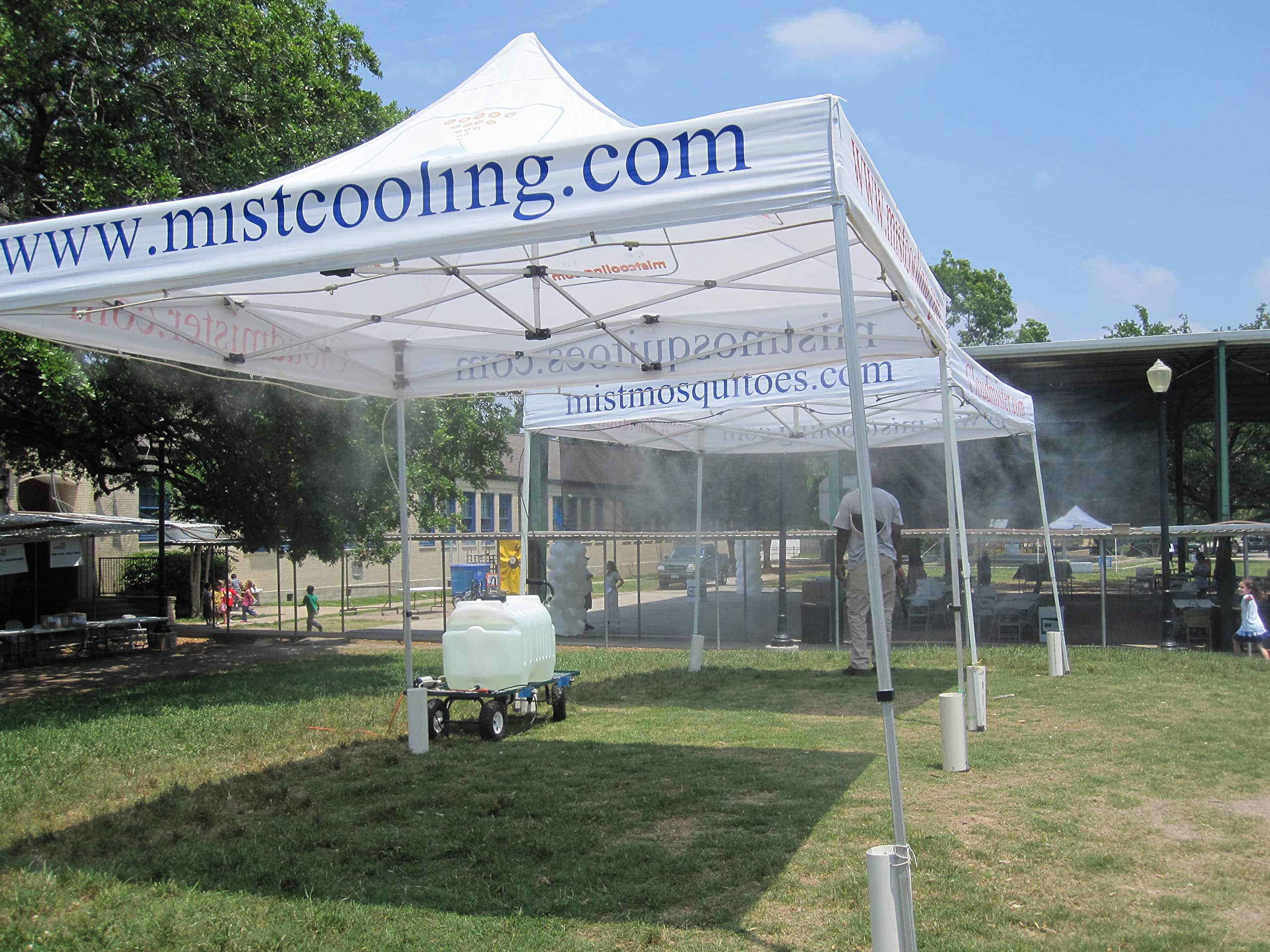 Misting Tent Blue Tent with Mist System for Outdoor Events with Low Pressure Misting