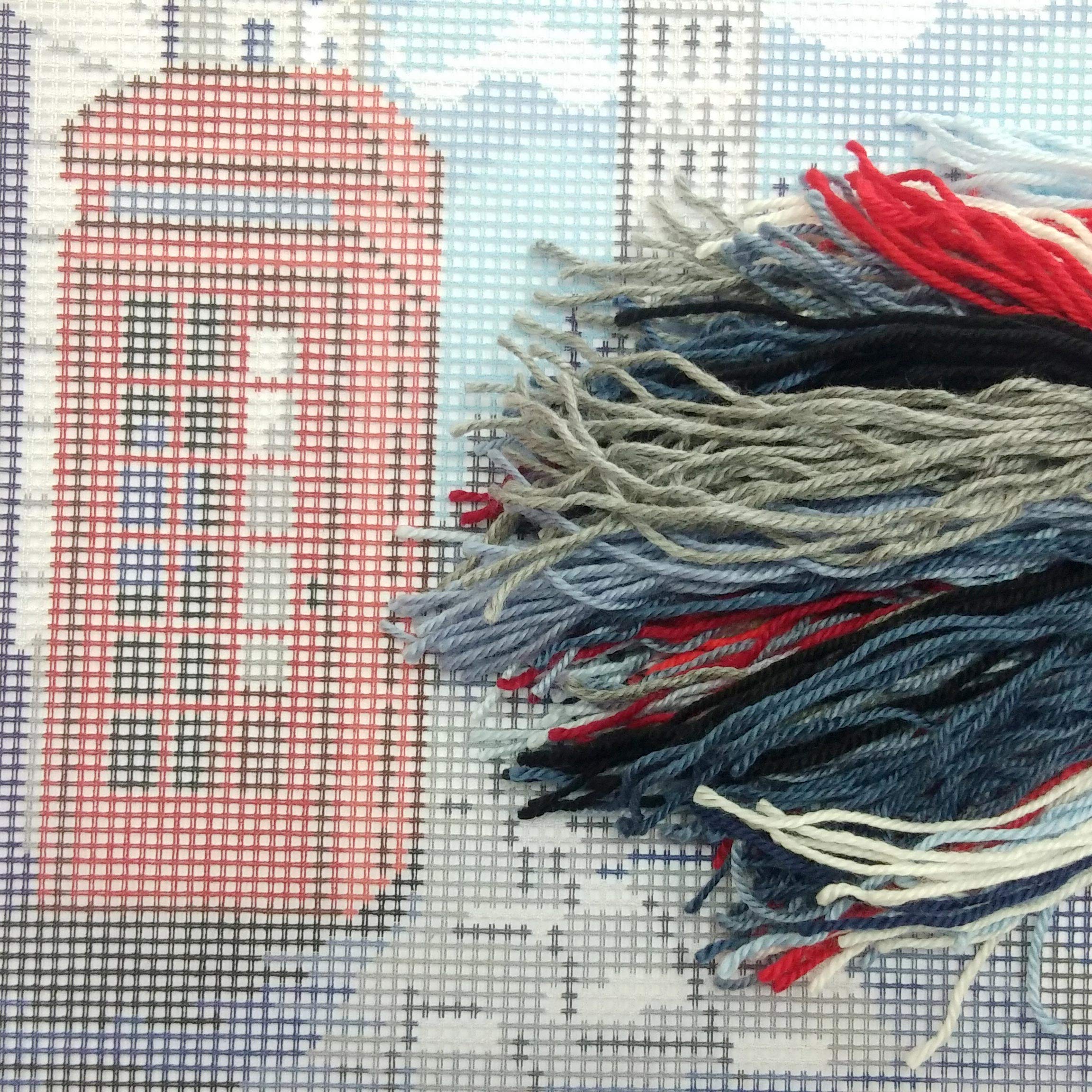 London. Needlepoint Kit Jeté Oreiller 16×16 Pouces Toile Tapisserie Imprimée Qualité Européenne