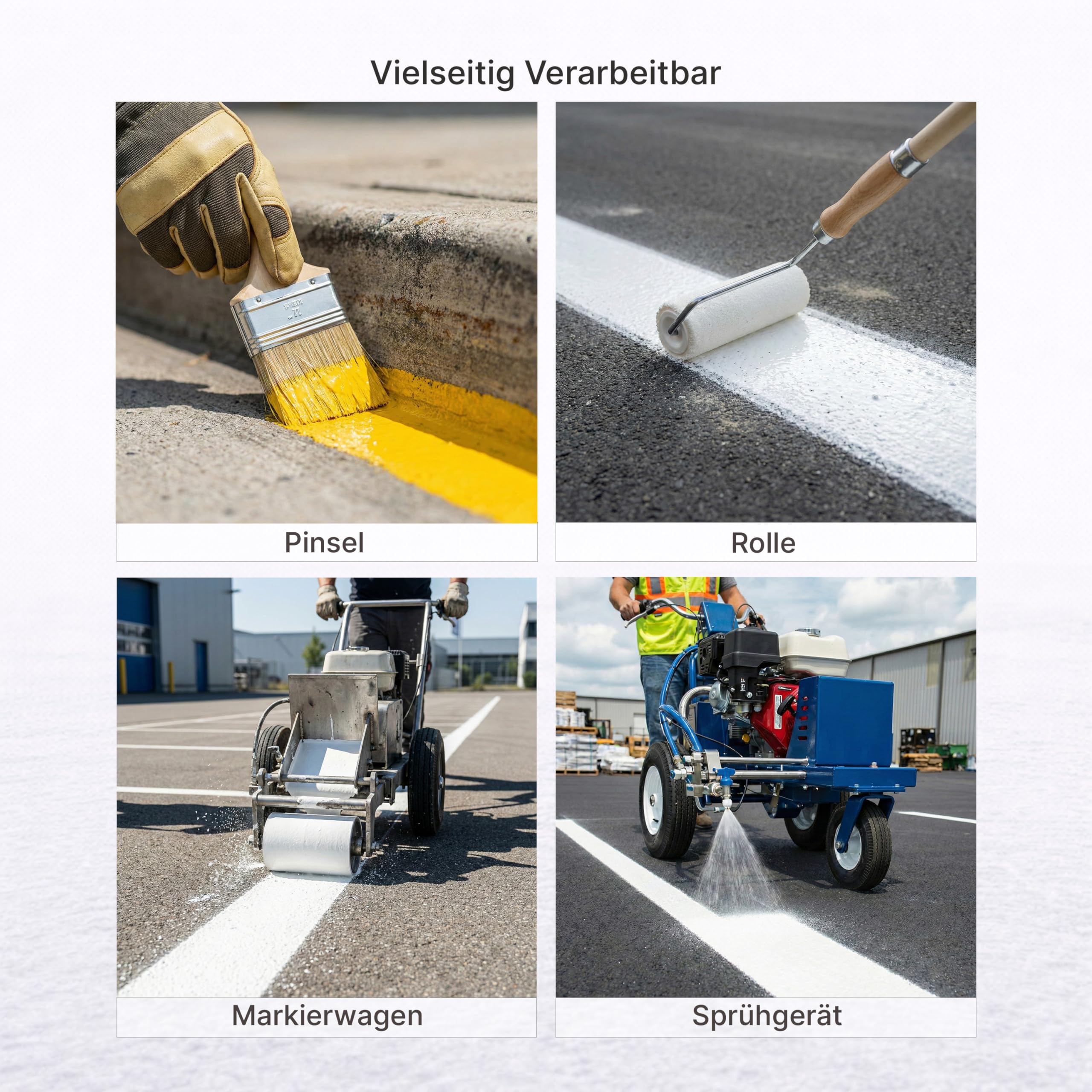 CAIRCON Markierungsfarbe Parkplatzfarbe Straßenmarkierungsfarbe WEISS - 750ml