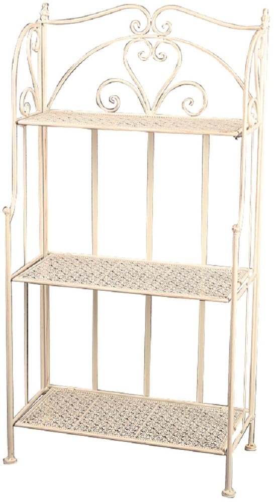 Vigor Scaffale in ferro battuto Mika bianco 3 piani