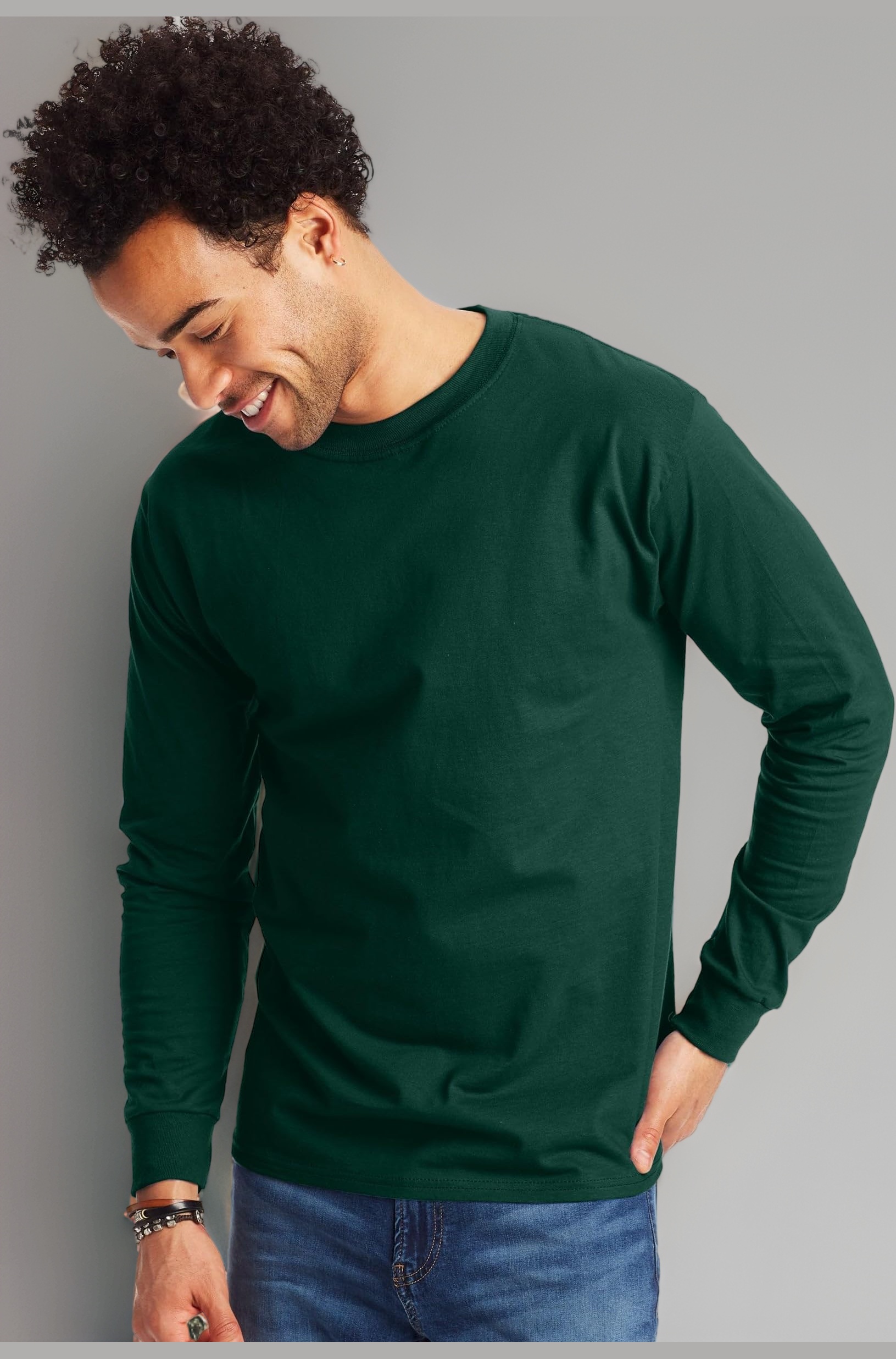 Hanes Men's Long Sleeve Beefy-T Shirt (Pack of 2)