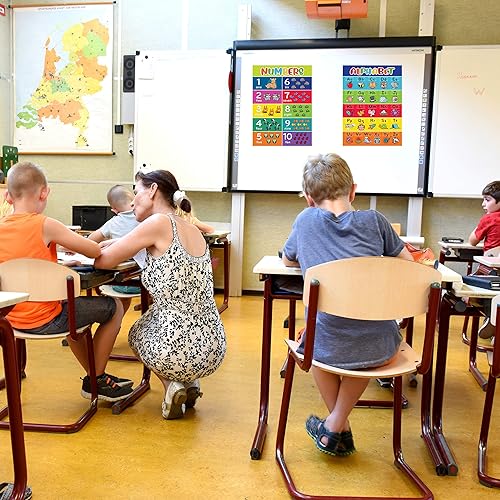 Miniatura 4 de Youngever Carteles educativos laminados del alfabeto, números 1-10 para niños pequeños, carteles de enseñanza, carteles de aula (24 x 18 pulgadas)