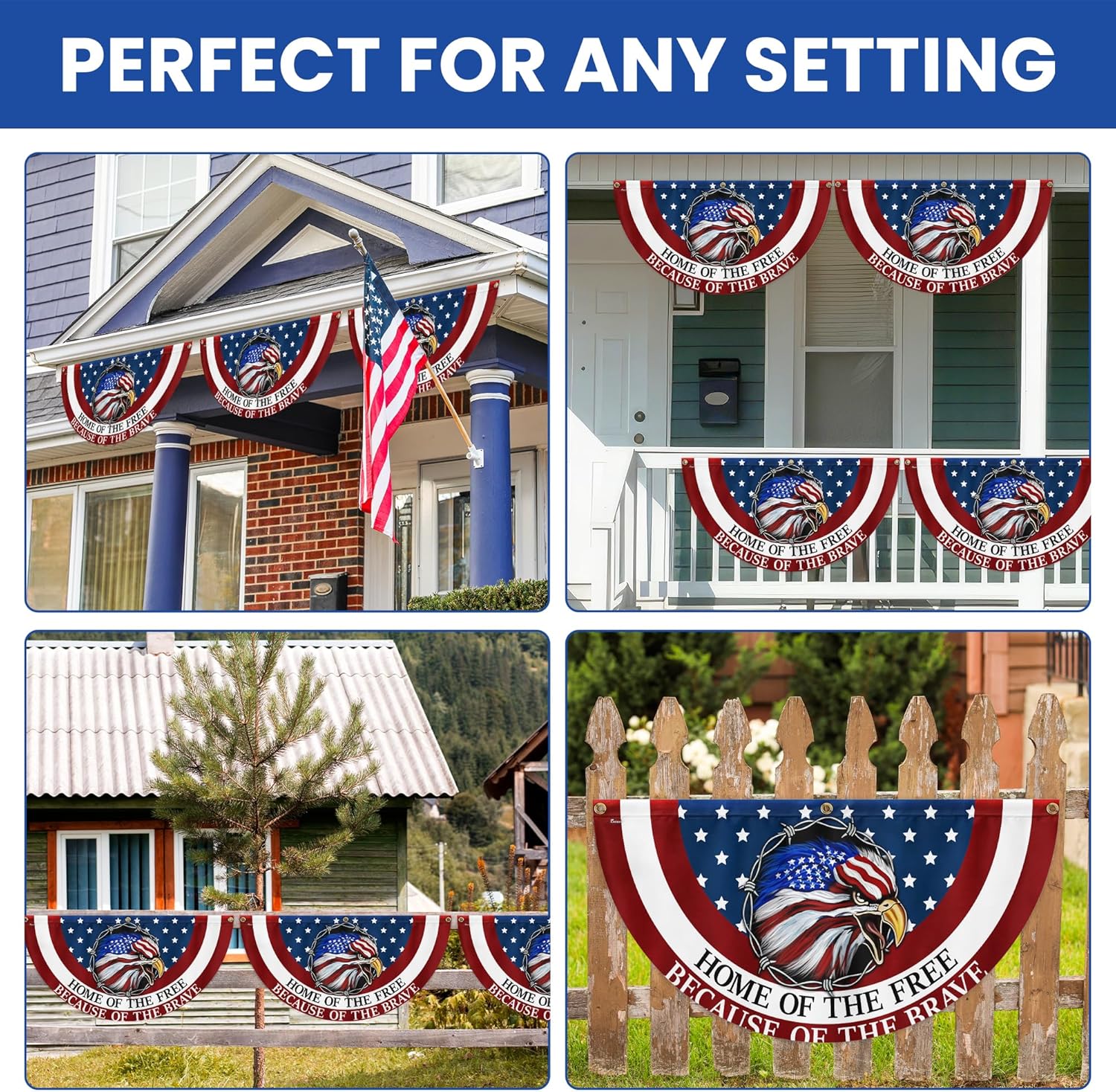 FLAGWIX American Eagle Flag - American Non-Pleated Fan Flag for Outside 1.5x3 ft Pack Of 2 - Veteran Gifts for Men Women, 4th of July Memorial Day Decorations for Garden Decor - Image 7