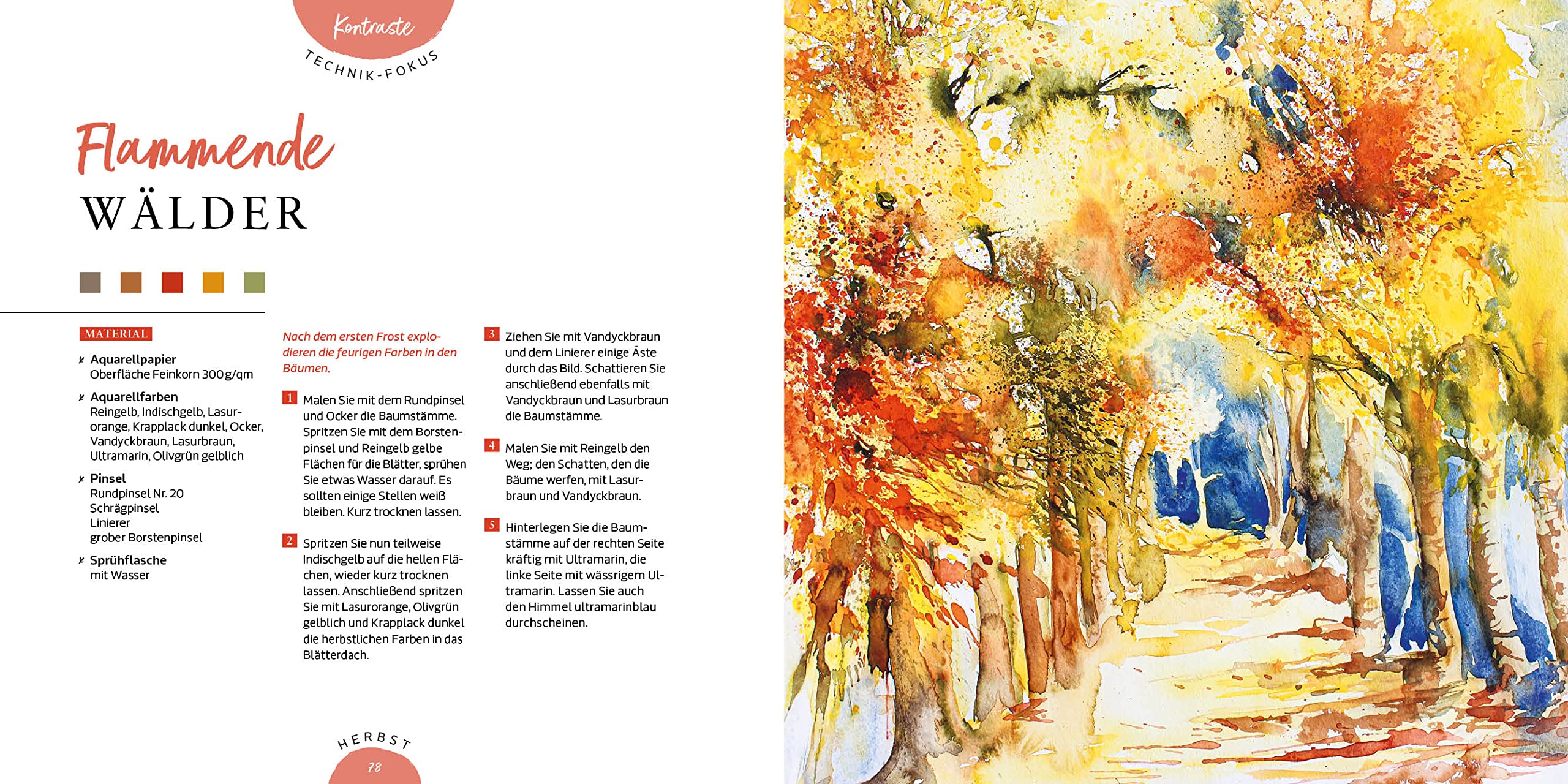 Die Struktur der Natur: Ein Spaziergang durch die Jahreszeiten in Aquarell - 20 Naturmotive Step by Step malen