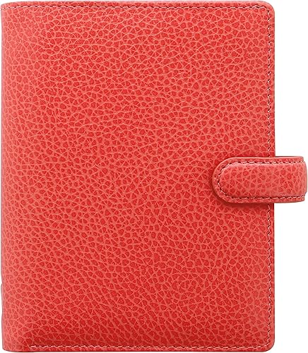 Miniatura 1 de Filofax Finsbury - Organizador de bolsillo, coral, cuero granulado tradicional, seis anillos, calendario semanal para ver, multilingüe, 2024