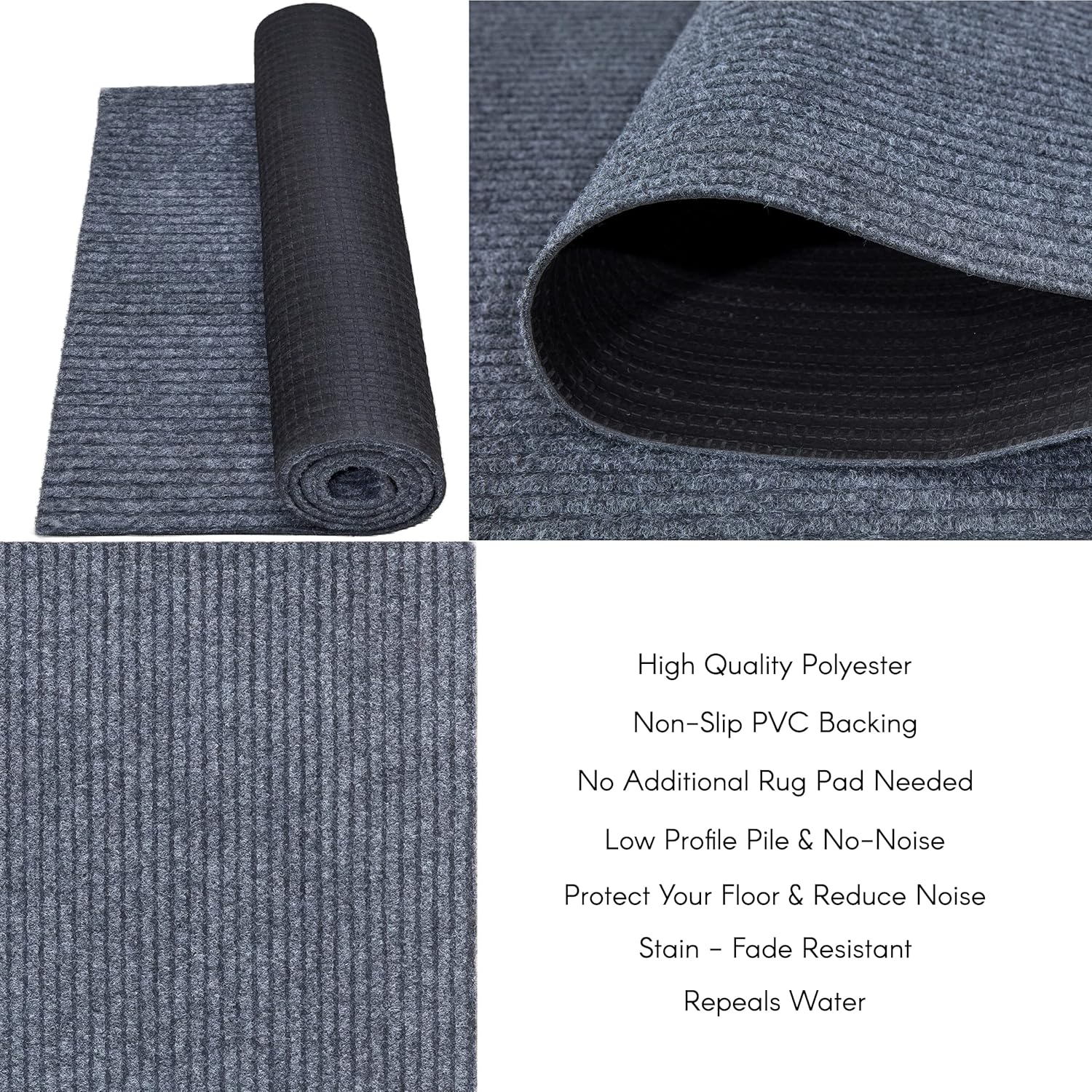 Heavy Duty Outdoor/Indoor Custom Size Carpet Runner Rug with Non-Slip PVC Backing - Water Resistant- 31'' & 36'' & 42'' Wide-Runner Rugs for Hallway, Entryway, Deck, Kitchen, Office, Garage