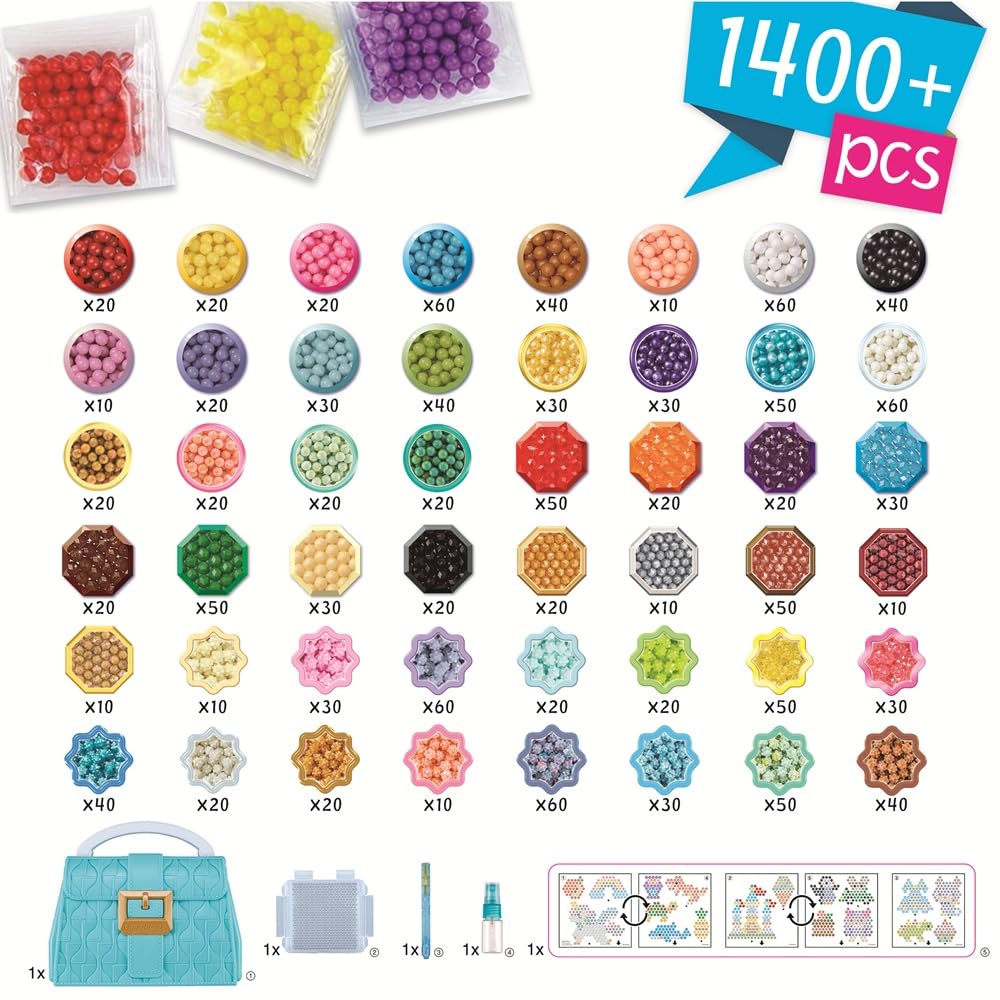 Aquabeads - La Mallette des créatifs - Kit de Loisirs créatifs - Activité Manuelle Enfants en Toute autonomie - Coffret de Perles Qui collent avec de l'eau - Jouet Enfant 4 Ans et + - 35114