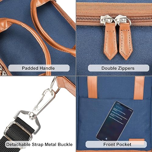 Miniatura 6 de Tirrinia - Bolsa térmica para regalo de vino para 6 botellas, aislada y acolchada con asa y correa de hombro ajustable para viajes o picnic, regalo