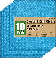 Vista 29 de Homaxy Paños de cocina suecos para cocina, paquete de 10 paños de esponja de celulosa reutilizables y lavables, toallas de papel absorbentes y sin
