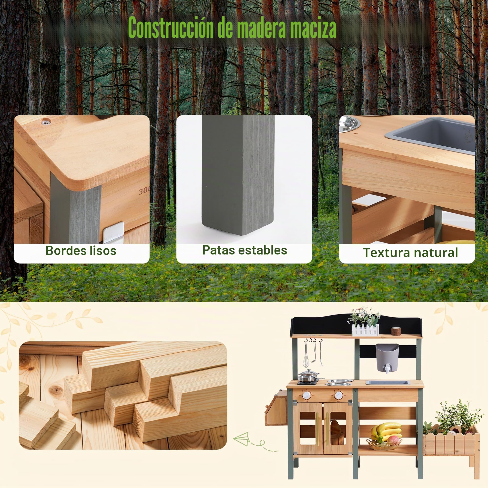 ROBOTIME Cocina de barro verde grande WH001