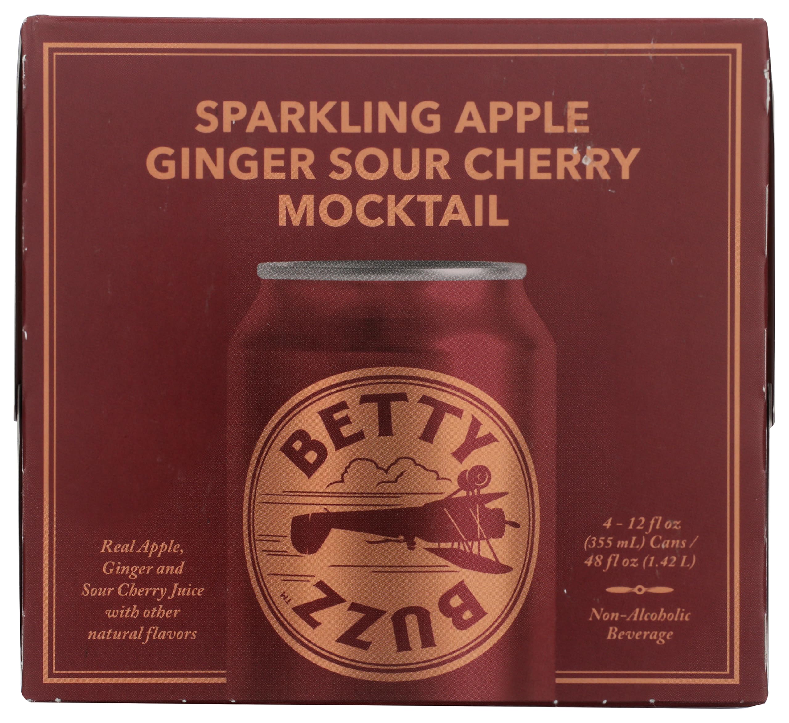 Betty Buzz Sparkling Apple Ginger Sour Cherry Mocktail 4pk, 12 Fl