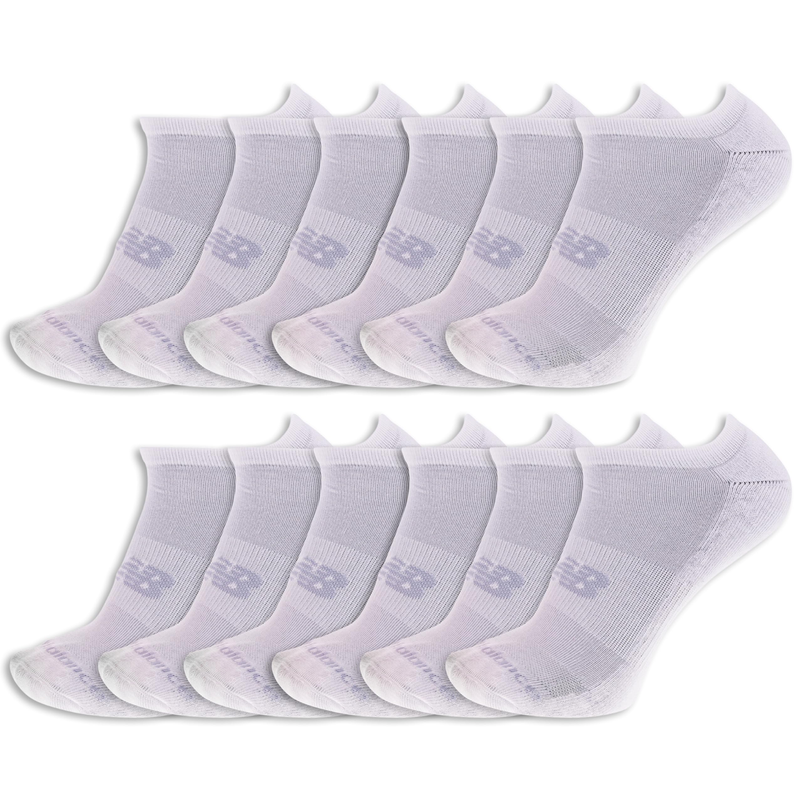 New Balance Unisex Adult Performance Cushioned No Show Socks, 6 &amp; 12 Pairs