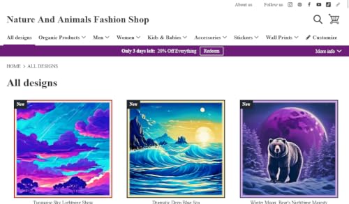 Nature And Animals Fashion Shop: Discover trendy wildlife prints and customize your style. Get it! – vue 4