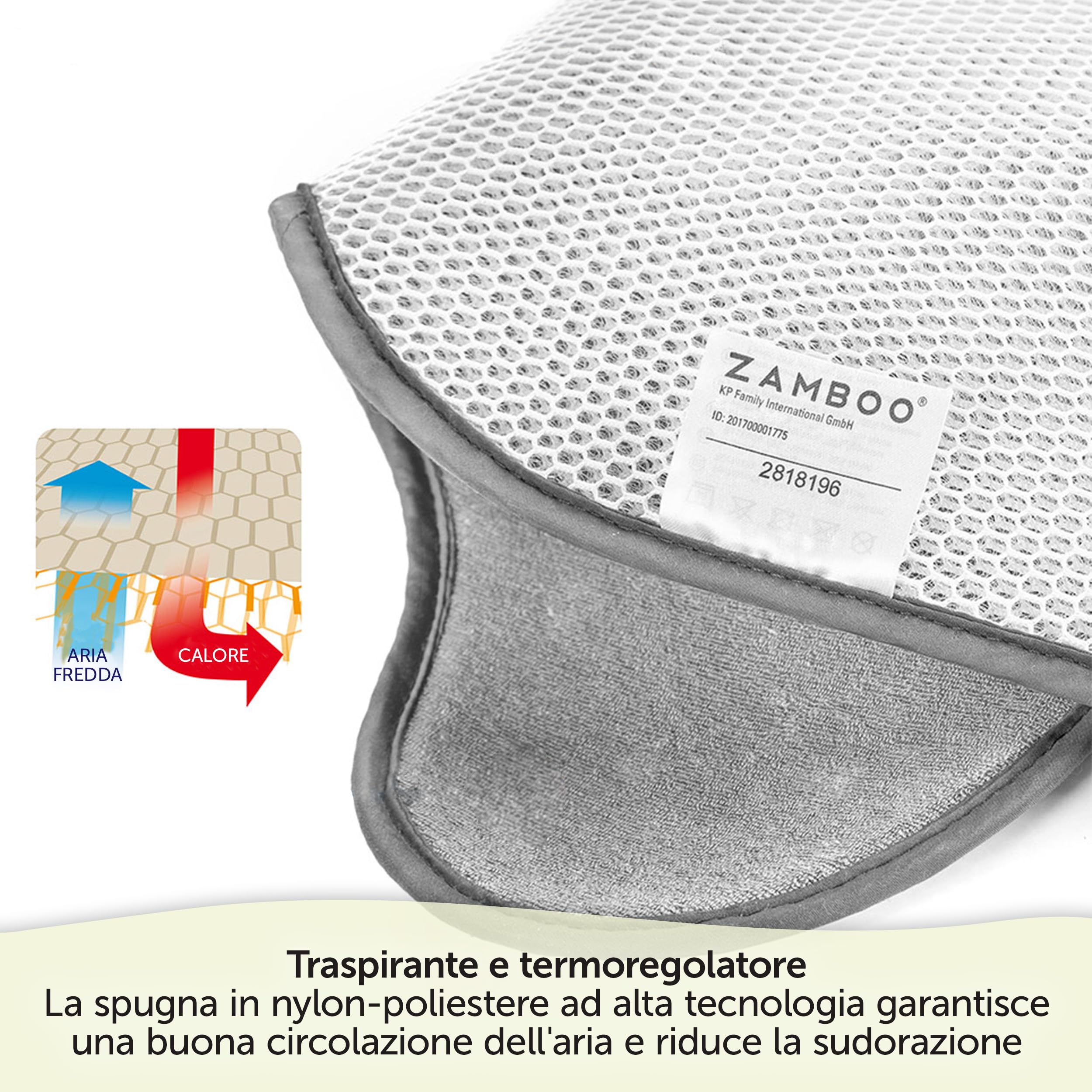 Zamboo Copriseggiolino Auto Bambini Universale per Ovetto Auto Gruppo 0+ - Protezione Seggiolino Auto Bambini Traspirante e Antisudore - Grigio