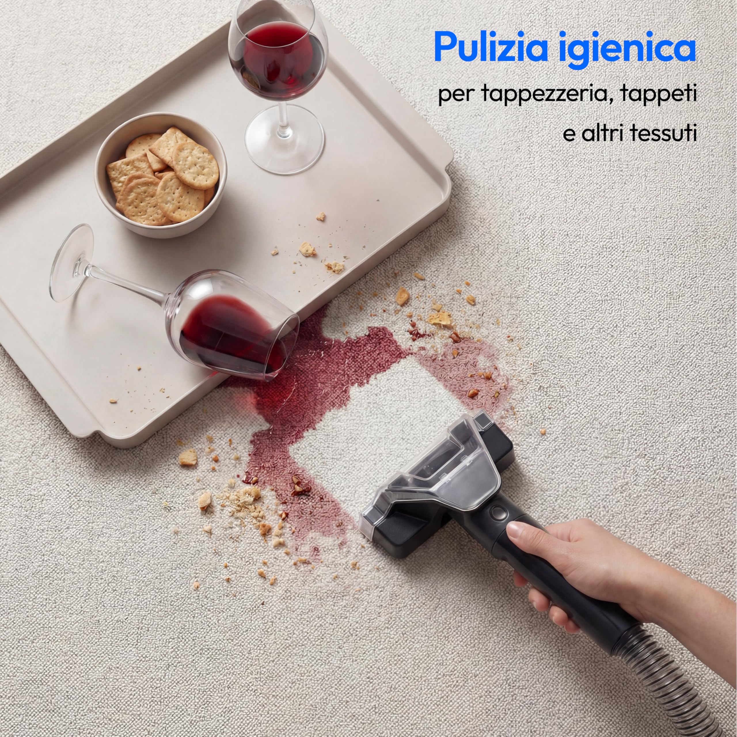 MEDION Pulitore per tappezzeria lava aspiraliquidi (Aspiratore a umido per tappezzeria, tappeti e sedili auto, serbatoio acqua pulita e sporca, bocchetta per finestre, MD100122)