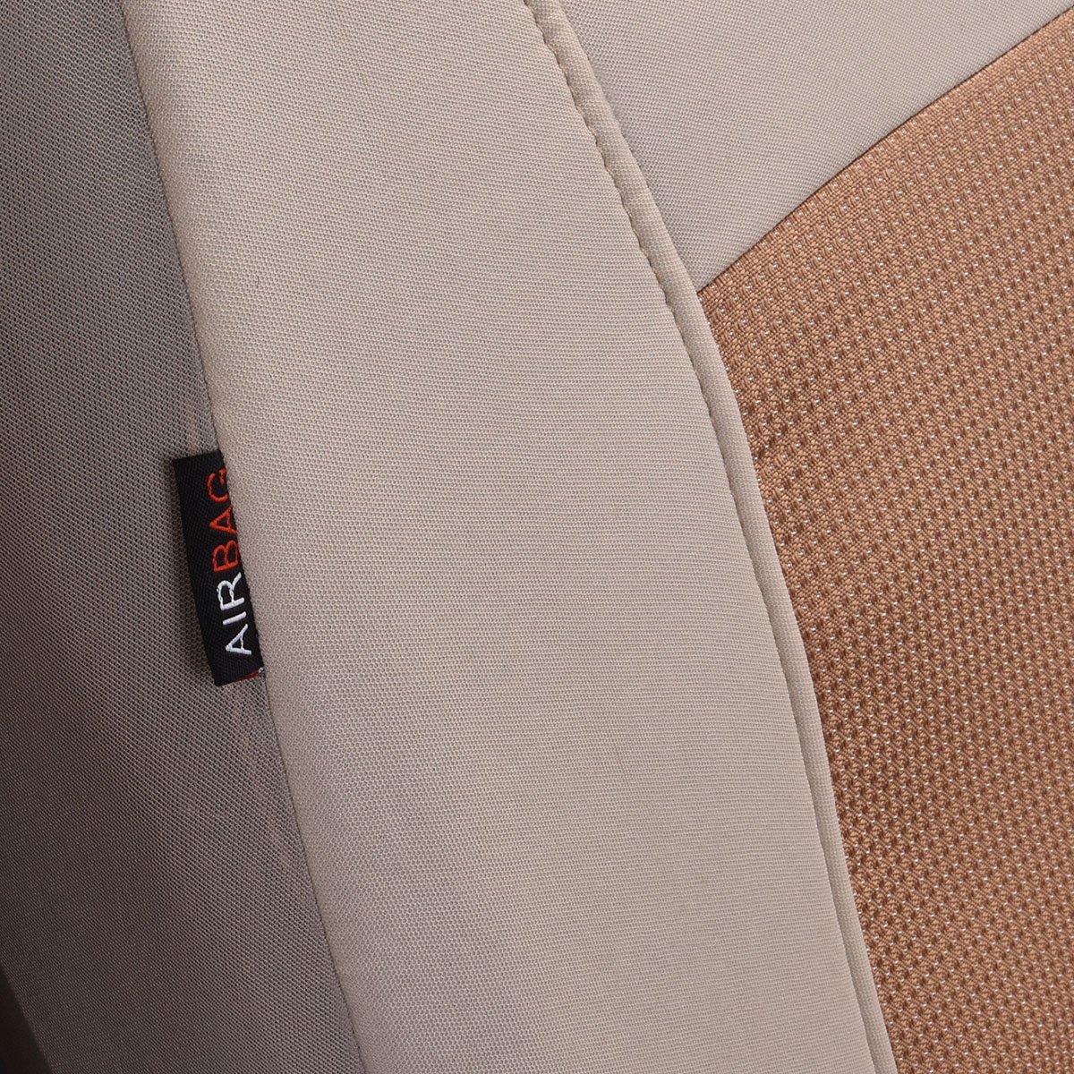 Flying Banner Maglie e Broccato Universale Coprisedili Auto Sedili con Airbag laterale (Beige)