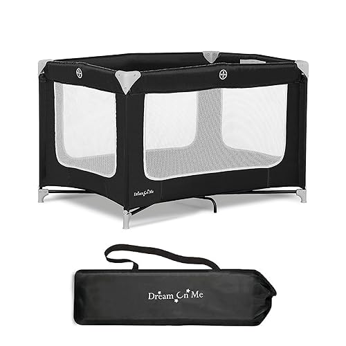 Miniatura 2 de Dream On Me Zodiak Corral portátil en negro, ligero, plegable y fácil de instalar, corral para bebé y portátil de fibra de 3 pulgadas, certificado