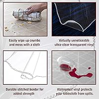 Vista 4 de Elaine Karen Protector de Mesa de Plástico Transparente 100% Impermeable Protector de Mesa Mantel de Plástico Transparente para Mesa de Comedor