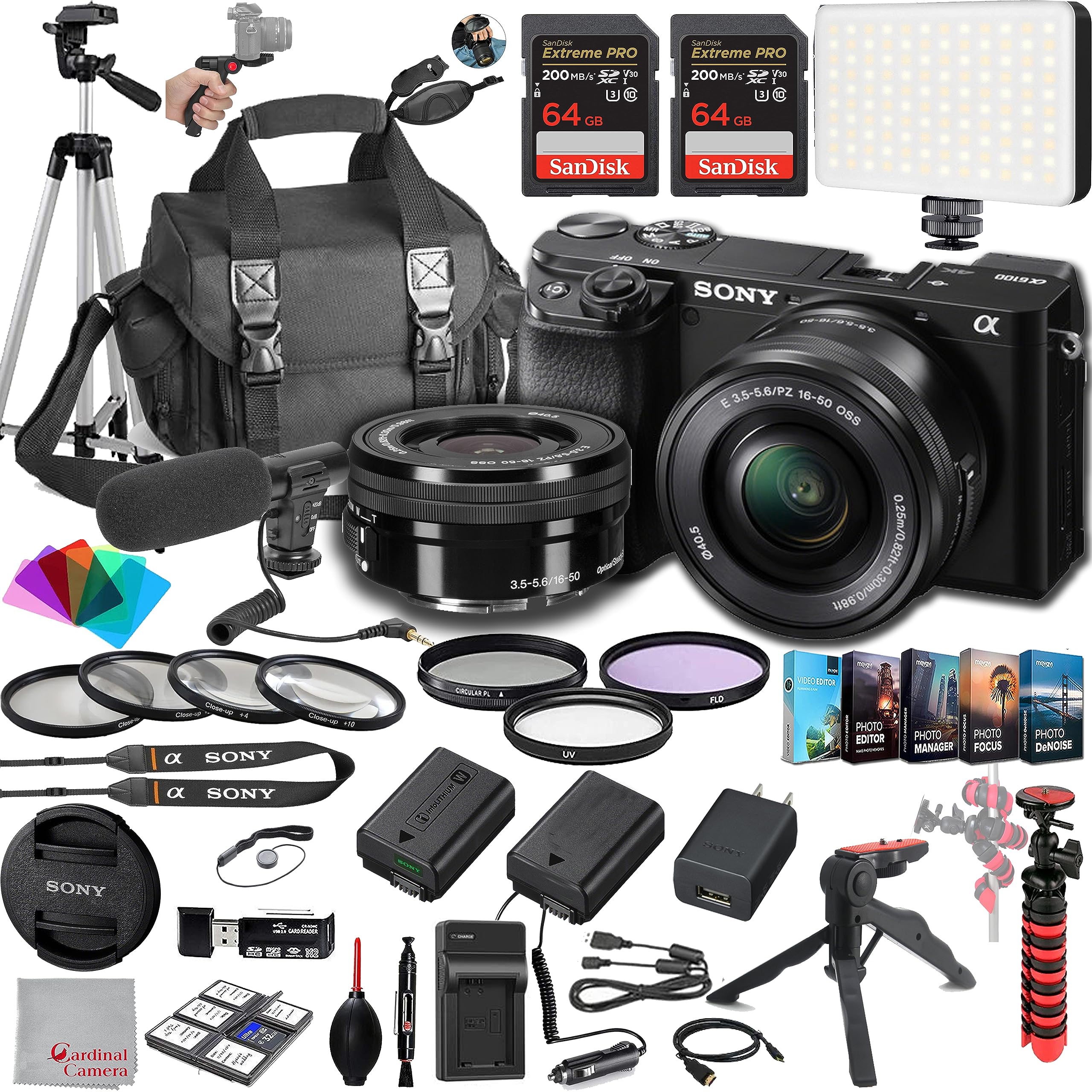 Amazon.com : Sony a6100 Mirrorless Camera with 16-50mm Lens, 128GB