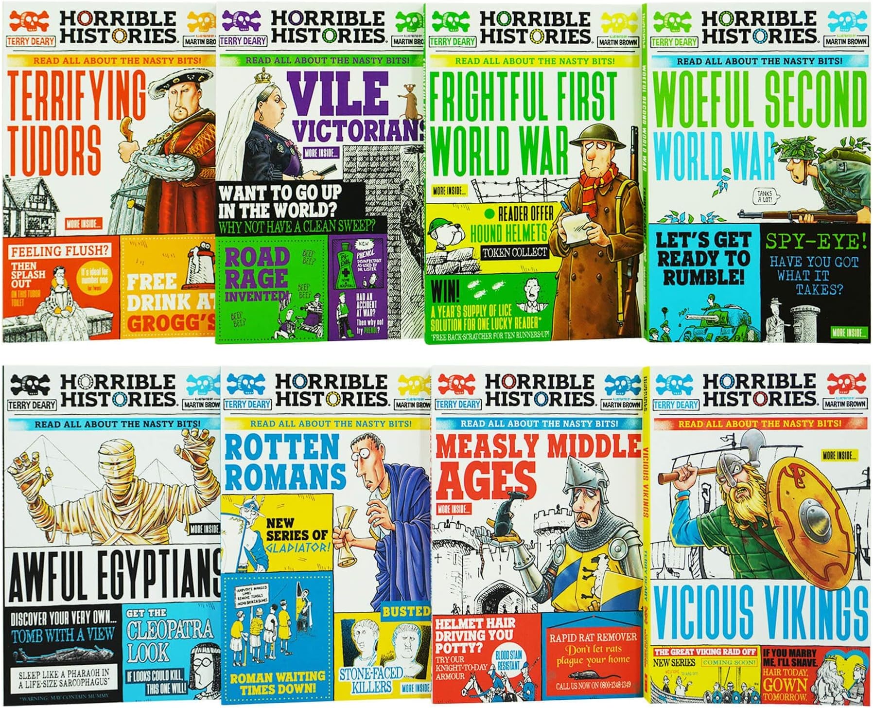 Horrible Histories 10 Book Set By Terry Deary Paperback – January 1, 2009