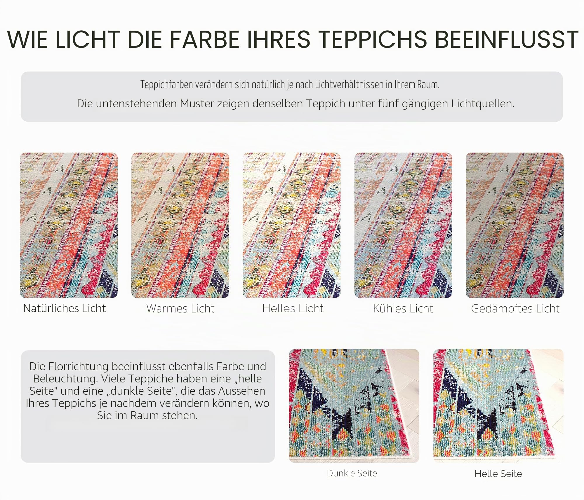 SAFAVIEH Boho Teppich für Wohnzimmer, Esszimmer, Schlafzimmer - Monaco Collection, Kurzer Flor, Multi, 201 X 201 cm
