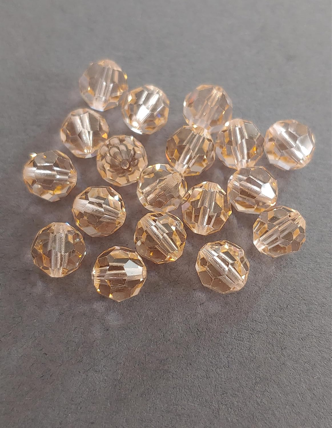 Vintage Authentic #5000 Round Bead 6mm Light Peach Non AB (24 Pieces). Made in Austria