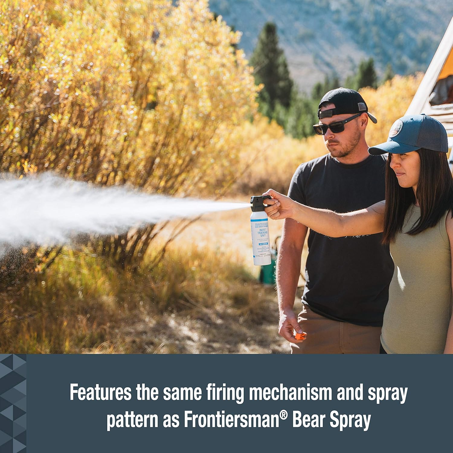 SABRE Frontiersman 9.2 fl oz. Bear Spray, Maximum Strength 2.0% Major Capsaicinoids, Powerful 35 ft. Range Bear Deterrent, Outdoor Camping & Hiking Protection, Quick Draw Holster & Multipack Options