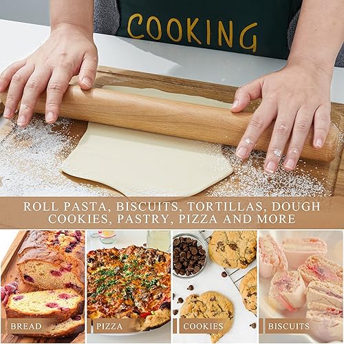 Miniatura 7 de Bamber Wood Rolling Pin, 11 Inch by 1-1/5 Inch 11 x 1.2 pulgadas,13.4*1.2 pulgadas,15 x 1.5 pulgadas,17.3*1.6 pulgadas,17.5* 2.2 pulgadas,2-11 x 1.2