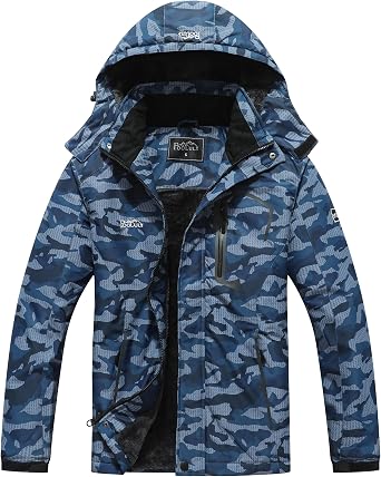 Mens Ski Jacket Warm Winter Waterproof Windbreaker Hooded Raincoat Snowboarding Jackets
