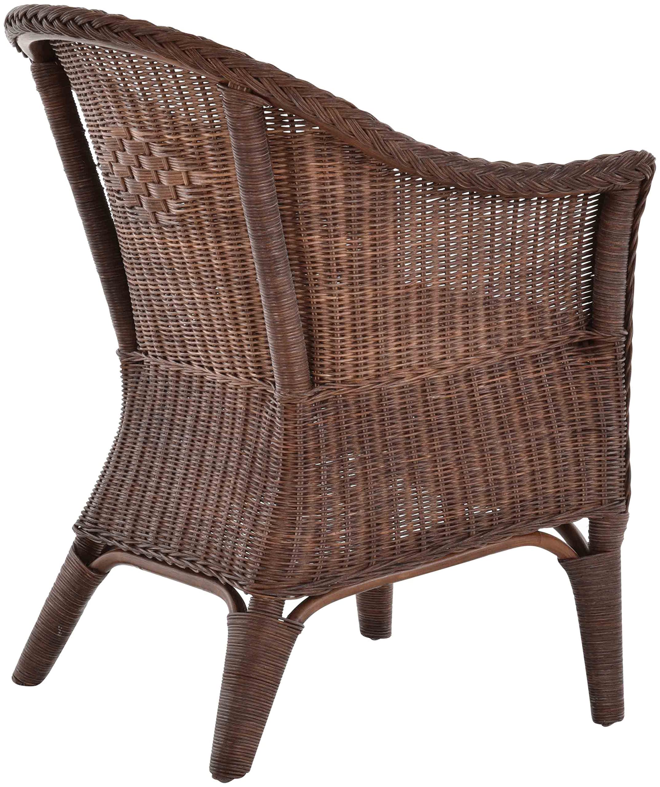 Rattan-Sessel Natur/Esszimmersessel Korb-Sessel/Rattanmöbel Rattansessel Rattanstuhl mit Armlehnen Lounge Flechtsessel (Braun)