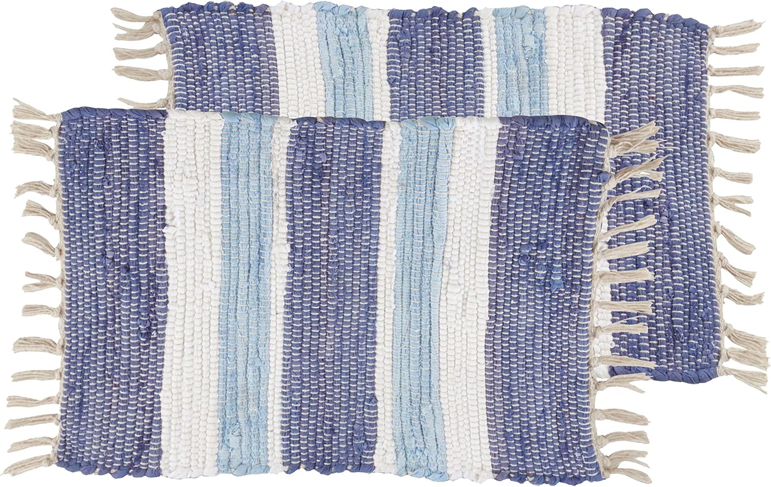 Fennco Styles Amalfi Collection Rustic Tasseled Chindi 100% Pure Cotton 16 x 72 Inch Table Runner – Aqua Table Runner for Banquets, Dinner Parties, Special Events and Home Décor