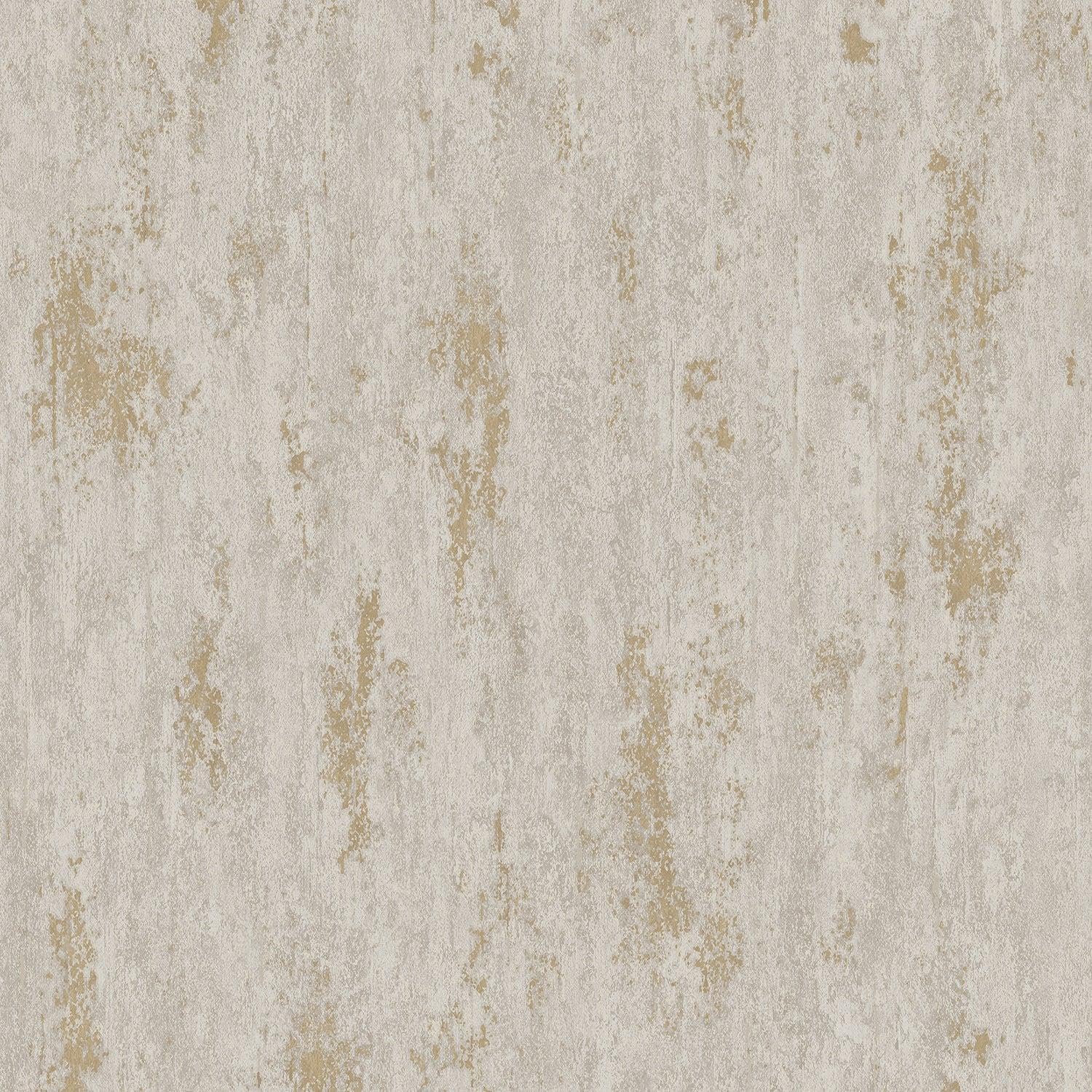 Yöl Taupe Urban Texture Wallpaper - Metallic Gold Effect Industrial Rustic - Modern Contemporary Paste The Wall