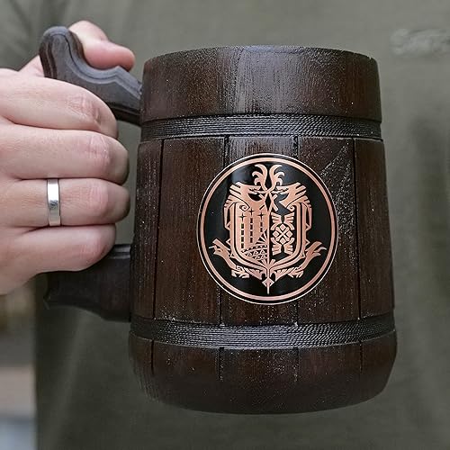Miniatura 3 de Taza Birsppy Monster Hunter World. Taza MHW BAAr. Regalo para jugadores. Taza BAAr de madera. Taza BAAr de madera. Taza para jugadores. Taza de