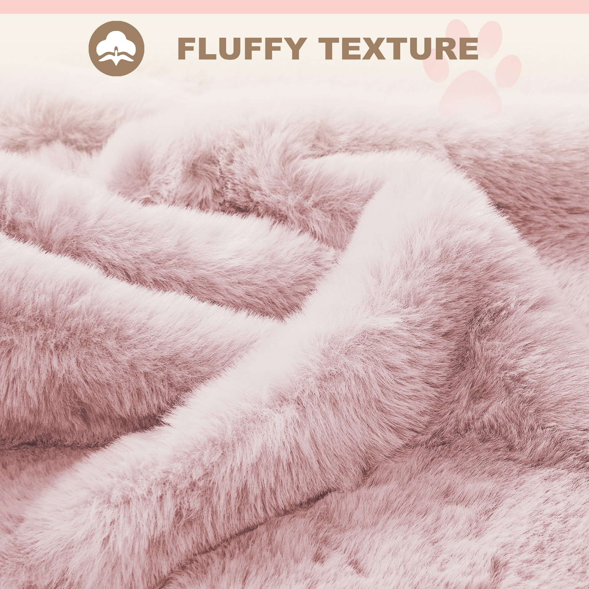 Lot de 2 tapis pelucheux en peau de mouton doux au toucher, peluche soyeuse, hypoallergénique pour chambre à coucher, salon, chambre d'enfant, canapé (45,7 x 61 cm, rose poudré)