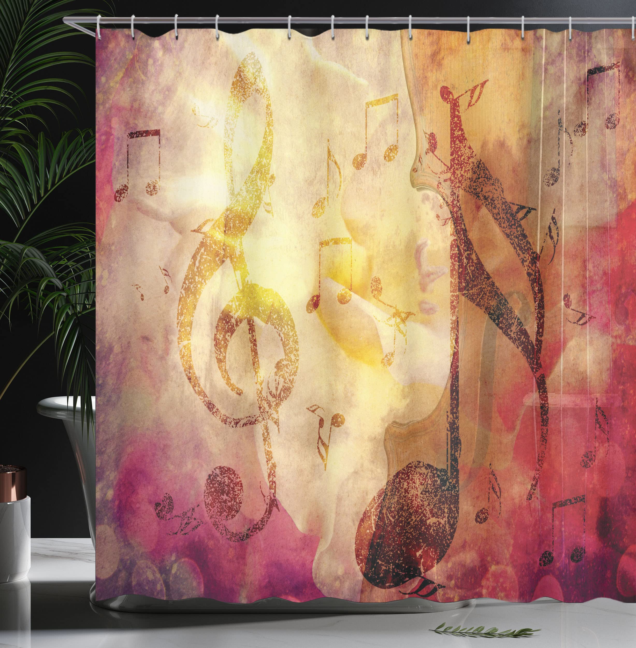 Tenda Da Doccia ABAKUHAUS Rasta 175x240 Cm – Tema Reggae Pace And Love Con Ganci Inclusi