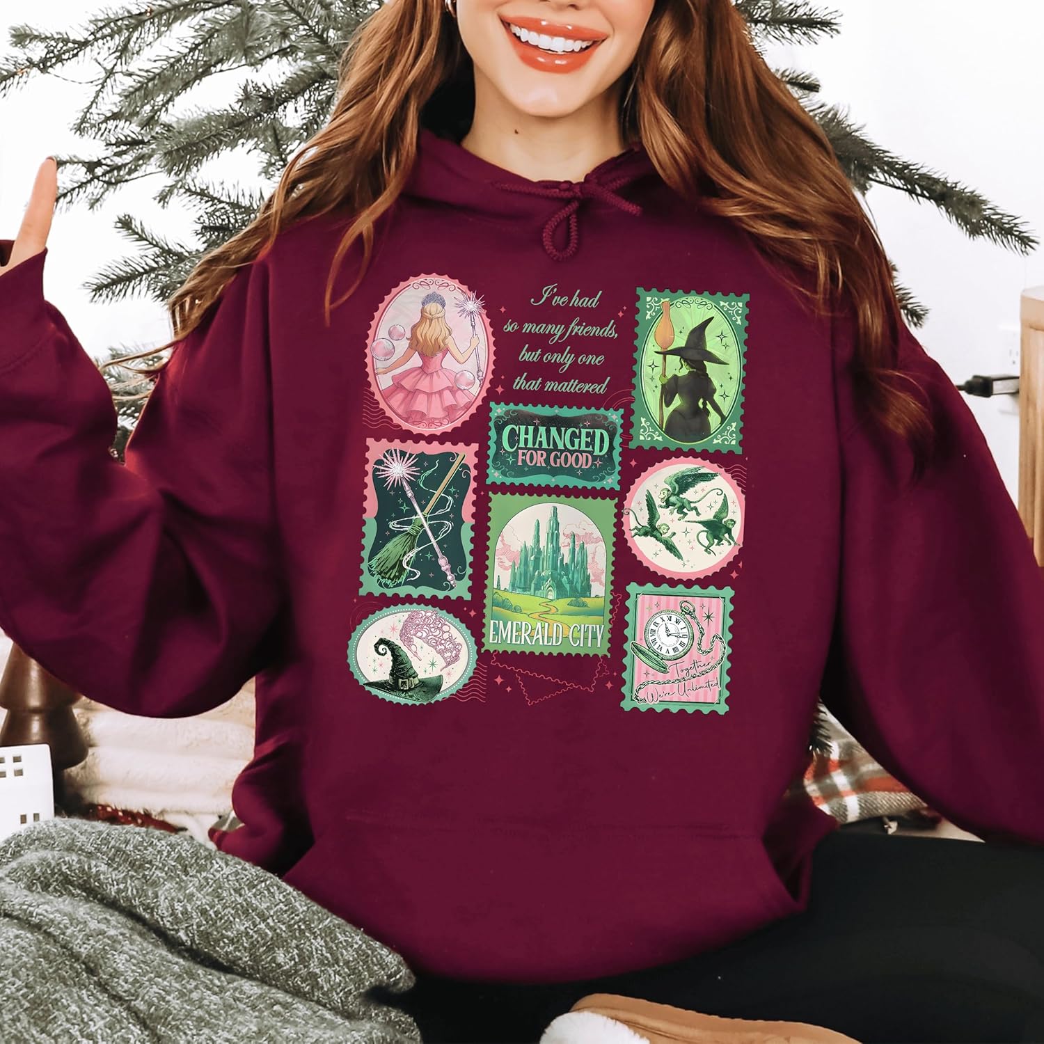 Wicked Changed for Good Sweatshirt, Movie Theme Wicked Hoodie, Cute Wicked Crewneck Tee, Change for Good Movie Quote Pullover Multi Color - Image 5