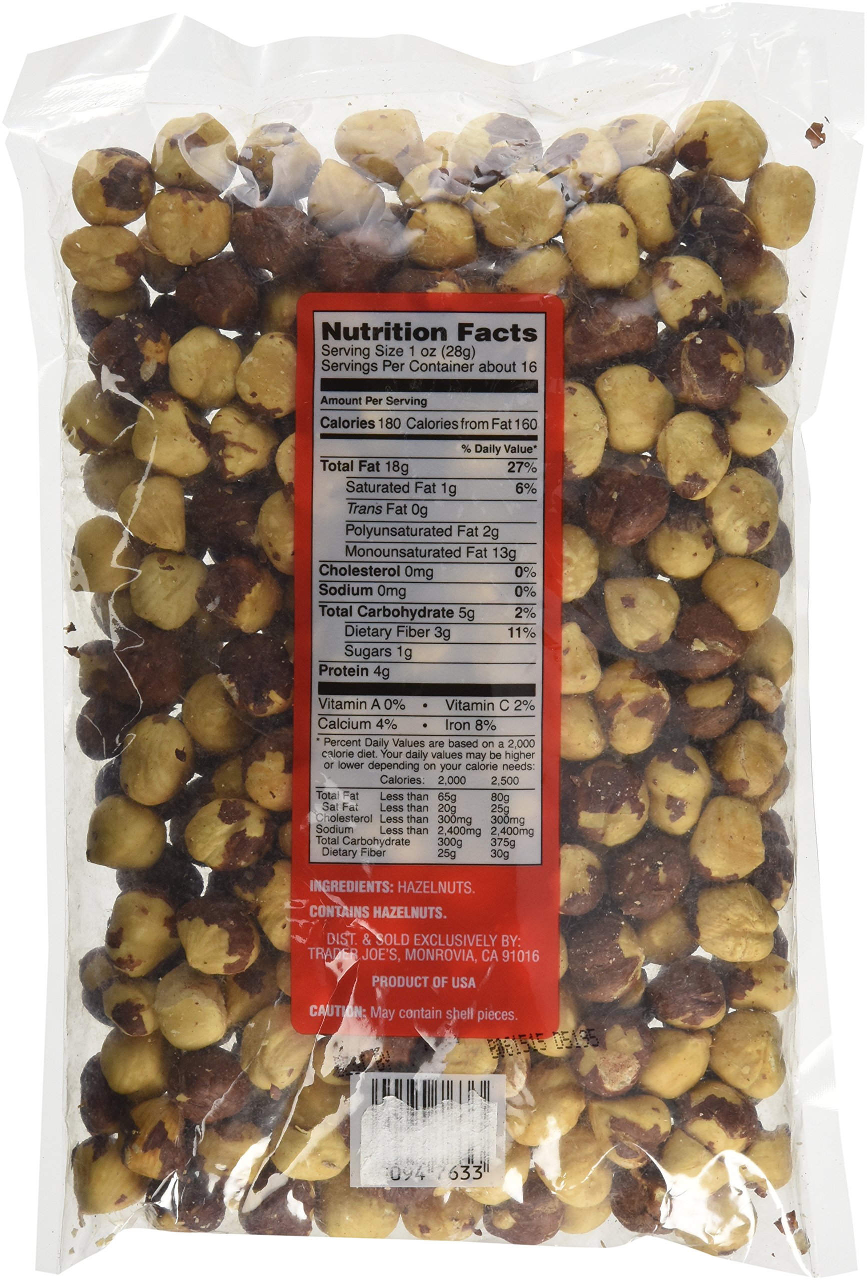 Trader Joe's Nuts Oven Roasted & Unsalted Oregon Hazelnuts 16oz Set