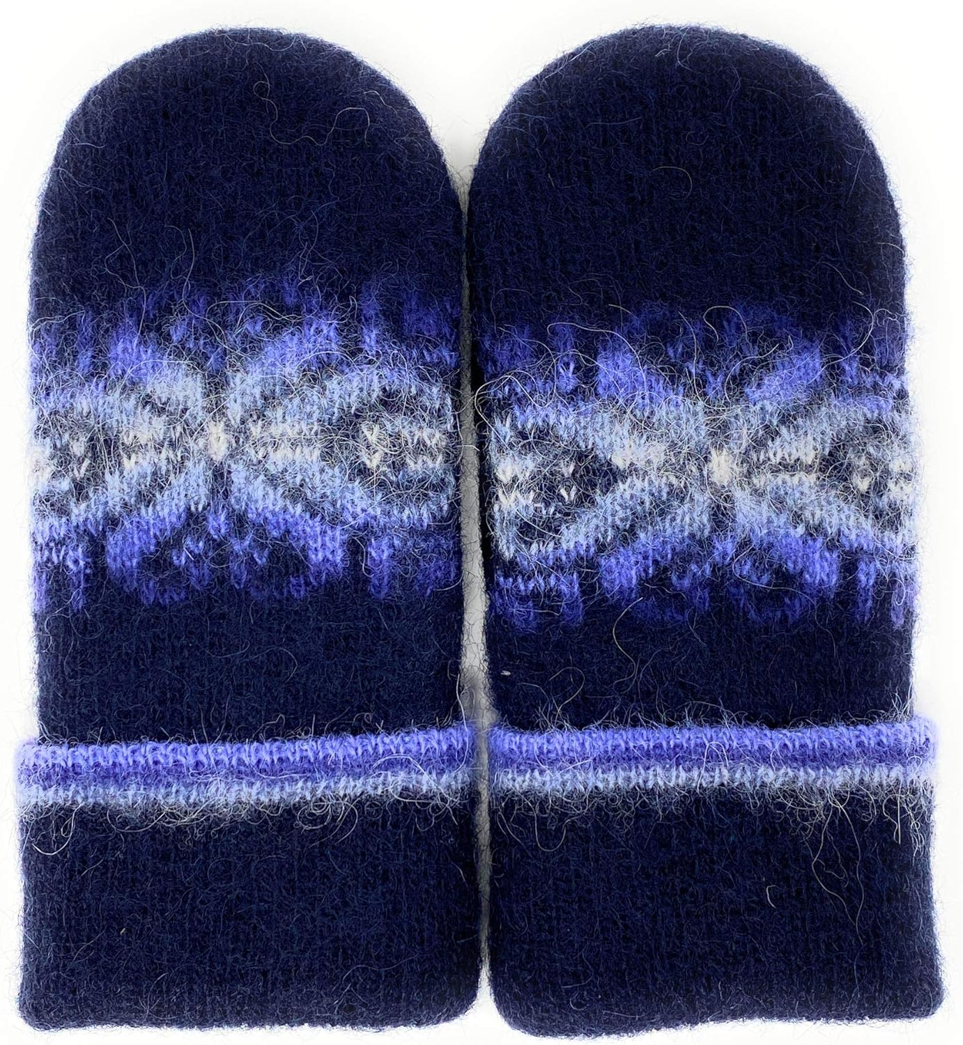 Warm Women Knit Mittens 100% Icelandic Wool Fleece Lined by Freyja Canada