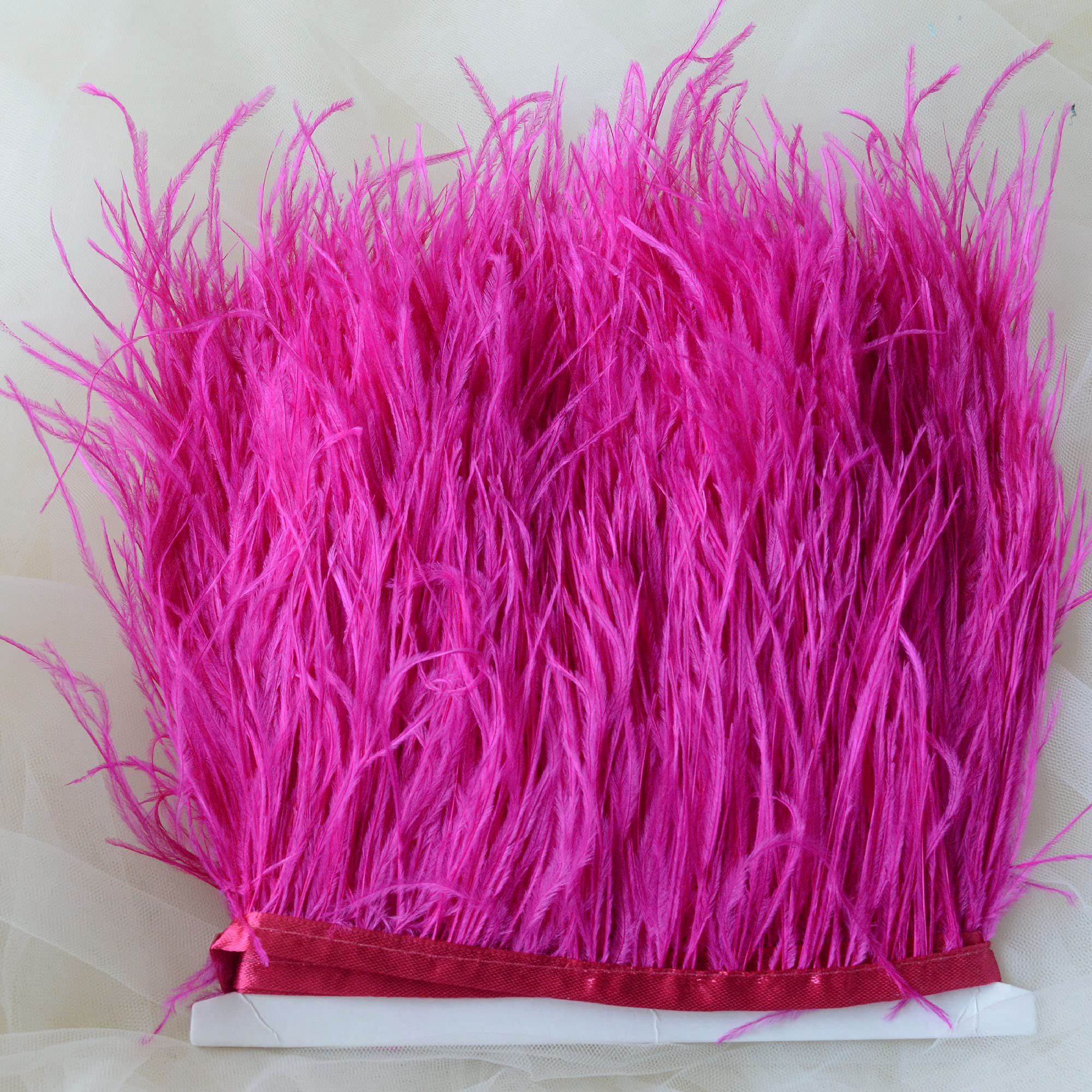36 Colours Ostrich Feather Fringe Trim Fluffy Ostrich Plumes for Millinery Fascinator Craft Dress Making Pack of 1 Meter