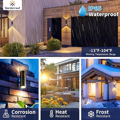 Miniatura 3 de Luz LED para exteriores de latón macizo con 12 V e IP65 impermeable para porche y pared sin bombilla MR16 (paquete de 4)