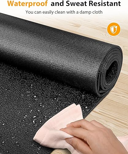 Miniatura 3 de Alfombrilla plegable de goma para caminadora, alfombrilla para bicicleta estática con absorción de impactos impermeable, antideslizante, tapete de