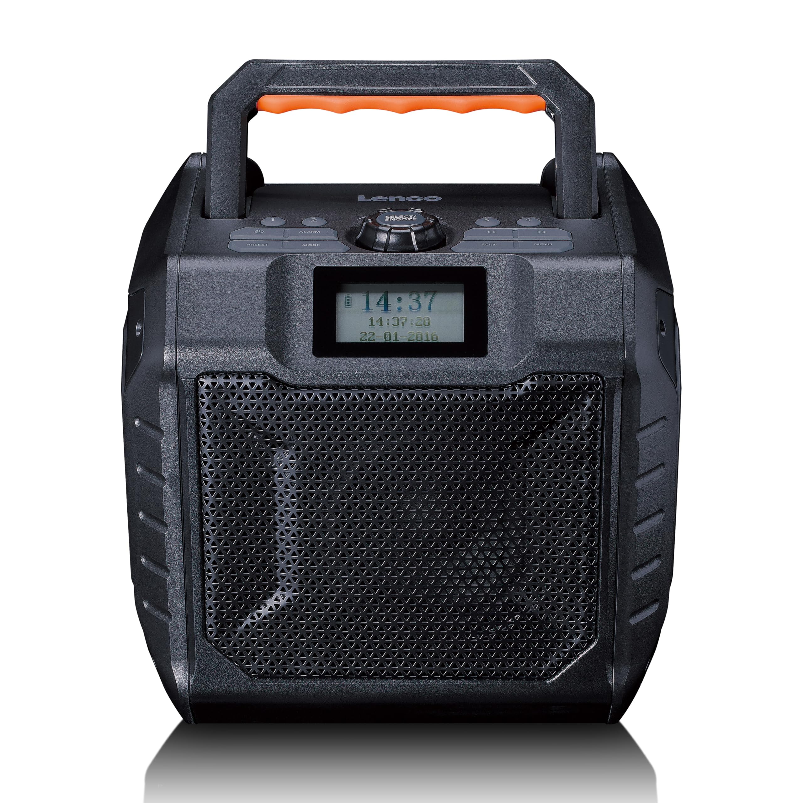 Lenco ODR-160BK radio outdoorowe – radio DAB+/FM, głośnik Bluetooth, odporny na uderzenia i wodoszczelny, czytnik kart SD, AUX-In, 35 W RMS, 20 godzin pracy baterii, funkcja ładowania USB