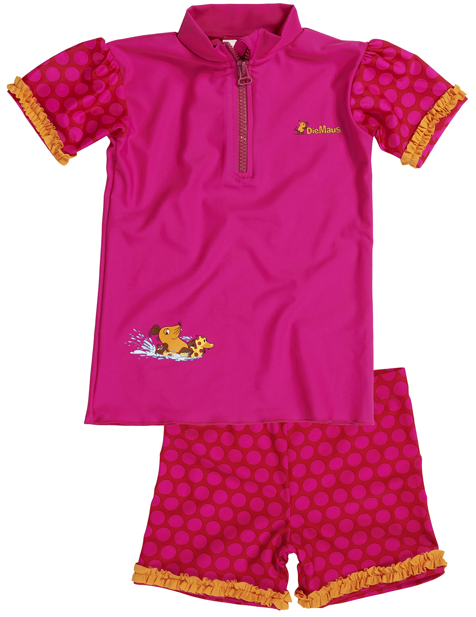 Playshoes Girl's Uv-Schutz Bade-Set Die Maus Punkte Swimsuit
